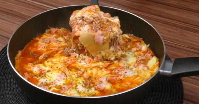 Pratos Únicos: Lasanha de Frigideira: Receita Fácil e Rápida para Saborear em Minutos!