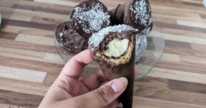 Sobremesas: Sobremesa Deliciosa: Cone Trufado de Beijinho Fácil e Simples!