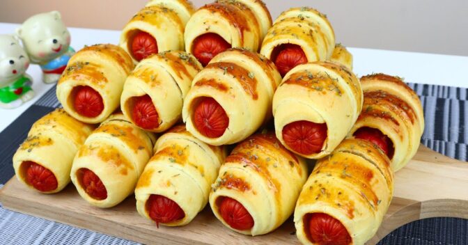 Lanches: ENROLADINHO DE SALSICHA FÁCIL E RÁPIDO