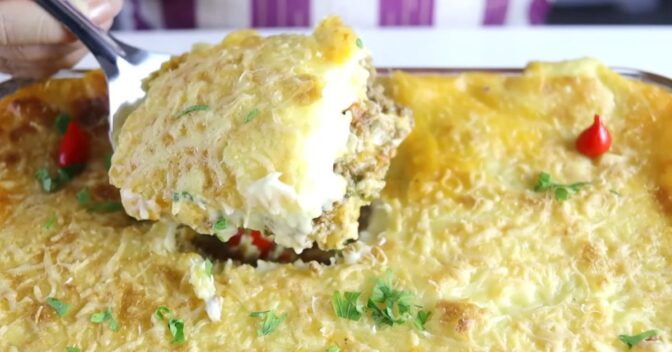 Receitas de travessa: Escondidinho de Mandioca com Carne Moída: Muito Cremoso!