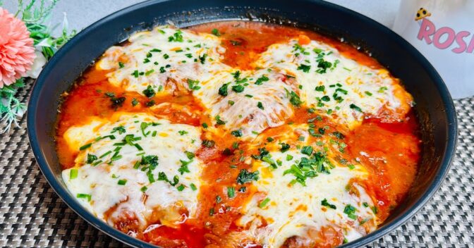 Carnes: FRANGO Á PARMEGIANA DE FRIGIDEIRA, PRATO DE UMA PANELA SÓ