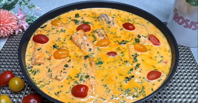 Peixes / Frutos do Mar: Receita de Salmão Cremoso – Fácil, Rápido e Delicioso!