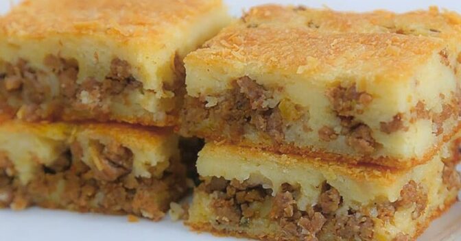 Receitas de travessa: TORTA DE CARNE MOÍDA COM MASSA DIFERENTE INGREDIENTE ESPECIAL