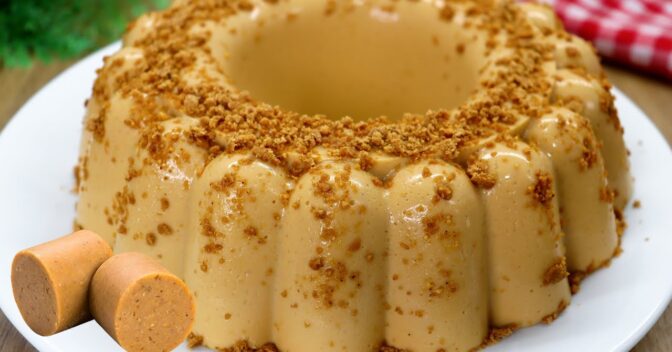 Sobremesas: PUDIM DE PAÇOCA SEM FORNO RÁPIDO E DELICIOSO