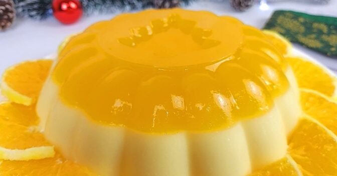 Sobremesas: SOBREMESA DE LARANJA SEM LEITE CONDENSADO E SEM AMIDO