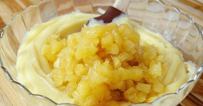 Bolos: Recheio de abacaxi para bolo com creme consistente de 4 leites