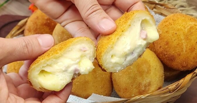 Salgados: Salgado Bomba de Queijo e Presunto precisa ir para o seu cardápio