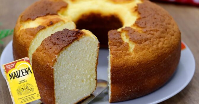 Bolos: BOLO MOÇA DE MAIZENA 3 INGREDIENTES FÁCIL E GOSTOSO