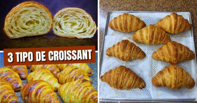 Sobremesas: 3 Metodos de fazer receita de croissants com farinha normal e manteiga de mercado